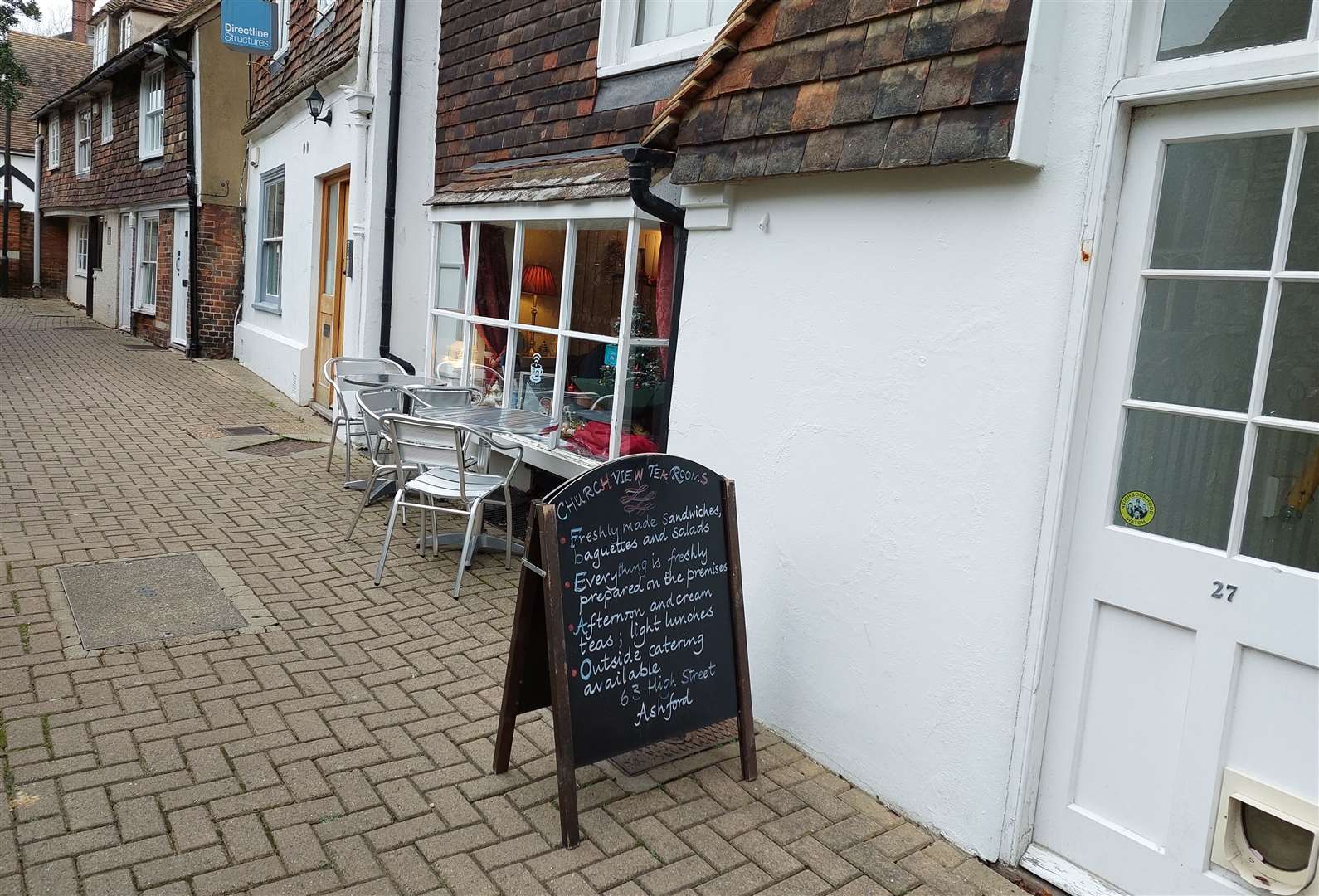 The tearoom overlooks St Mary's churchyard