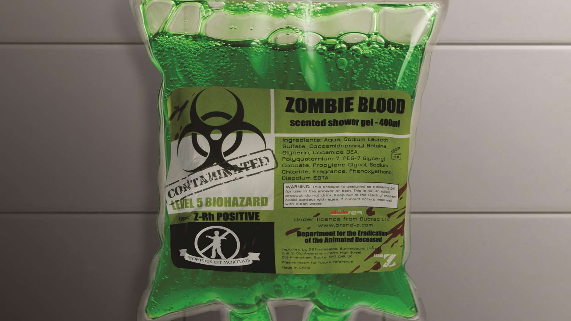 Zombie Shower Gel, £5.99, No1 Gadget Store, www.no1gadgetstore.co.uk