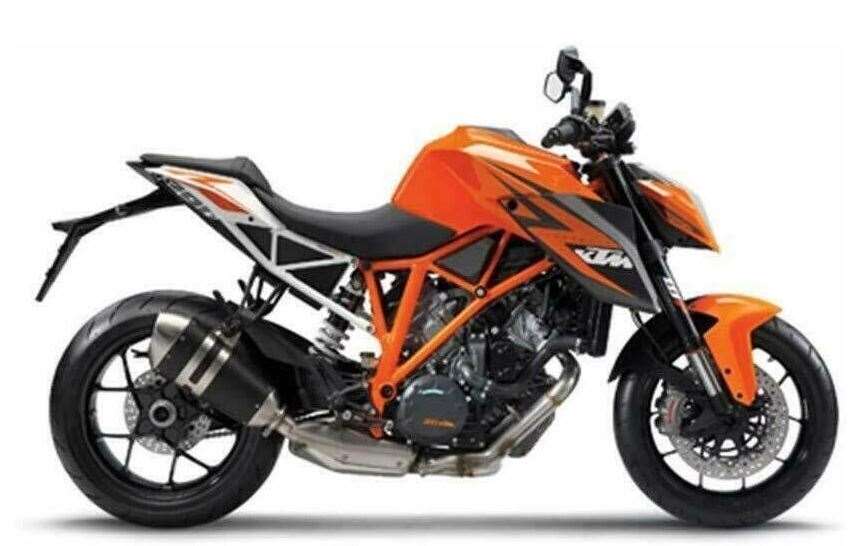 A KTM Duke motorcycle, similar to that taken