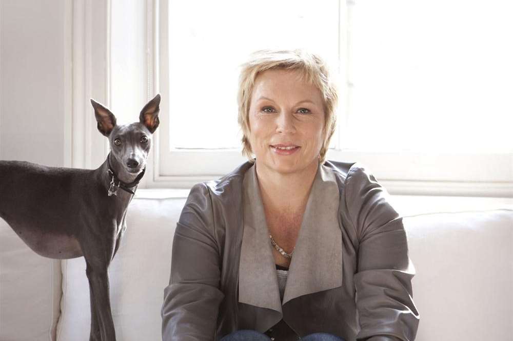 Jennifer Saunders and pet Olive