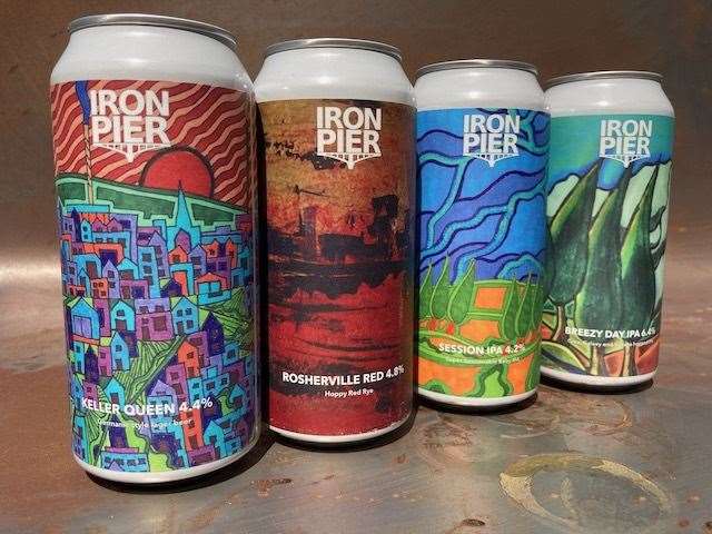 Iron Pier Brewery's range of canned beers