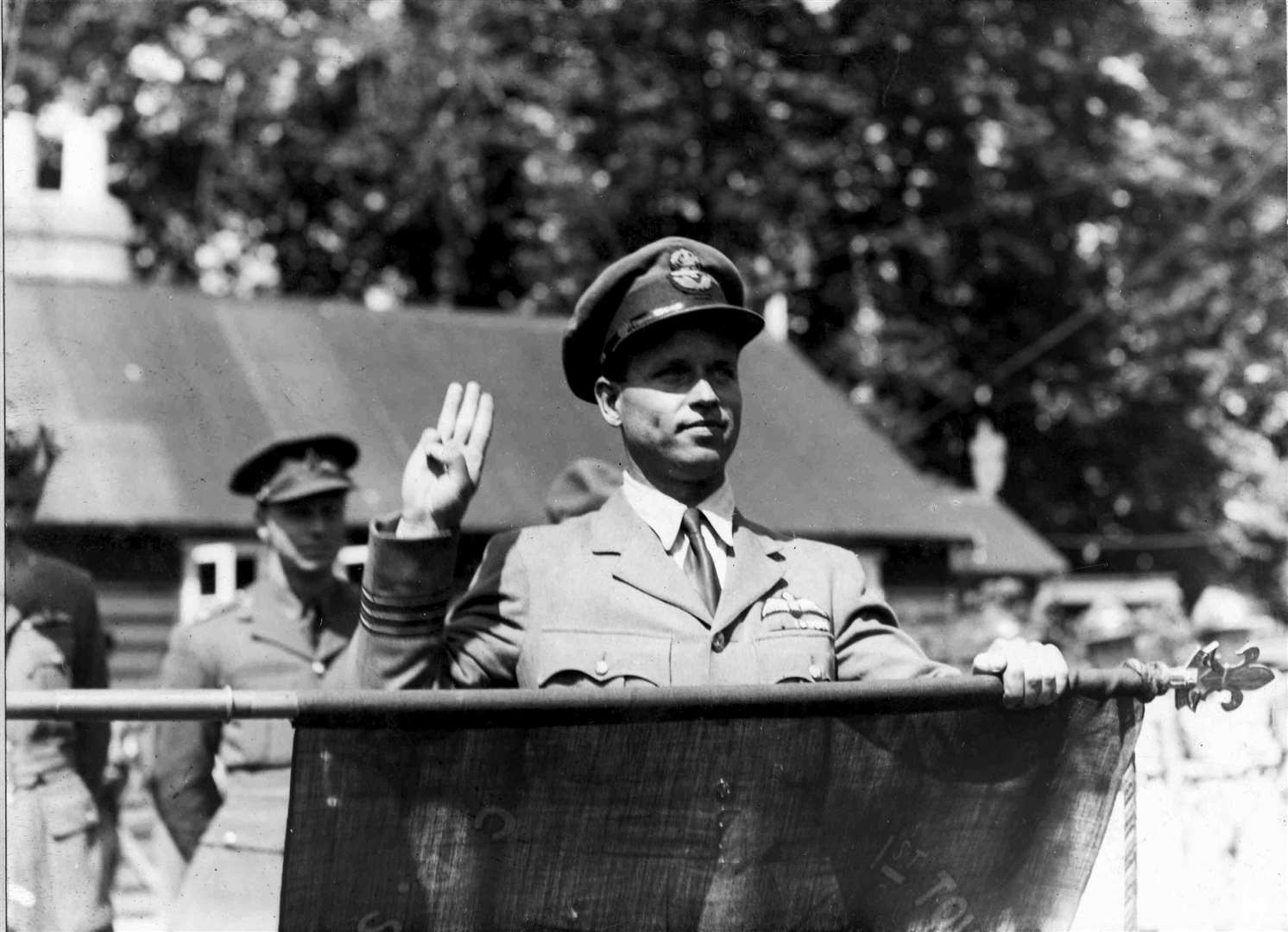 Guy Gibson being sworn in with the Tovil Scout Group in 1943. Pictrure courtesy of Tovil Scout Group