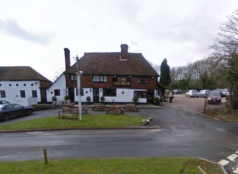The bin shed at The George Inn went up in flames. Picture: Google Street View
