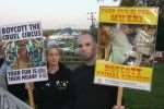 Protesters outside the circus in Tonbridge in September. Picture: John Westhrop