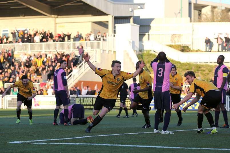 Dramatic scenes as Dan Parkinson scores the winner for Maidstone United