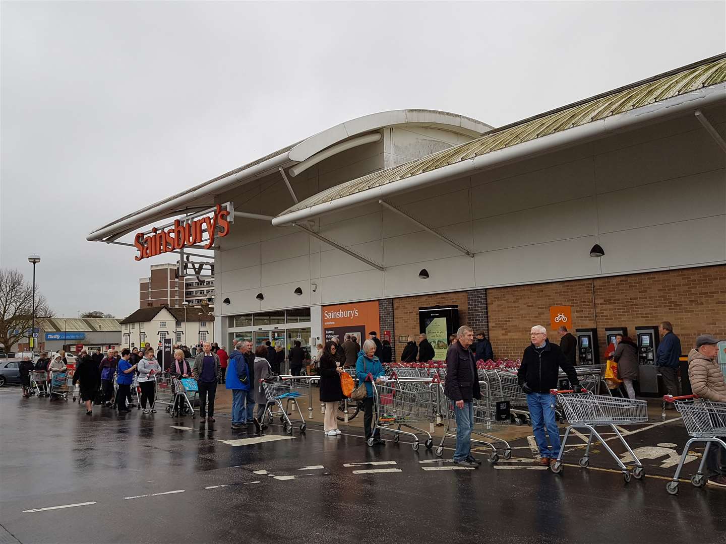 Queues outside Sainsbury's in Maidstone