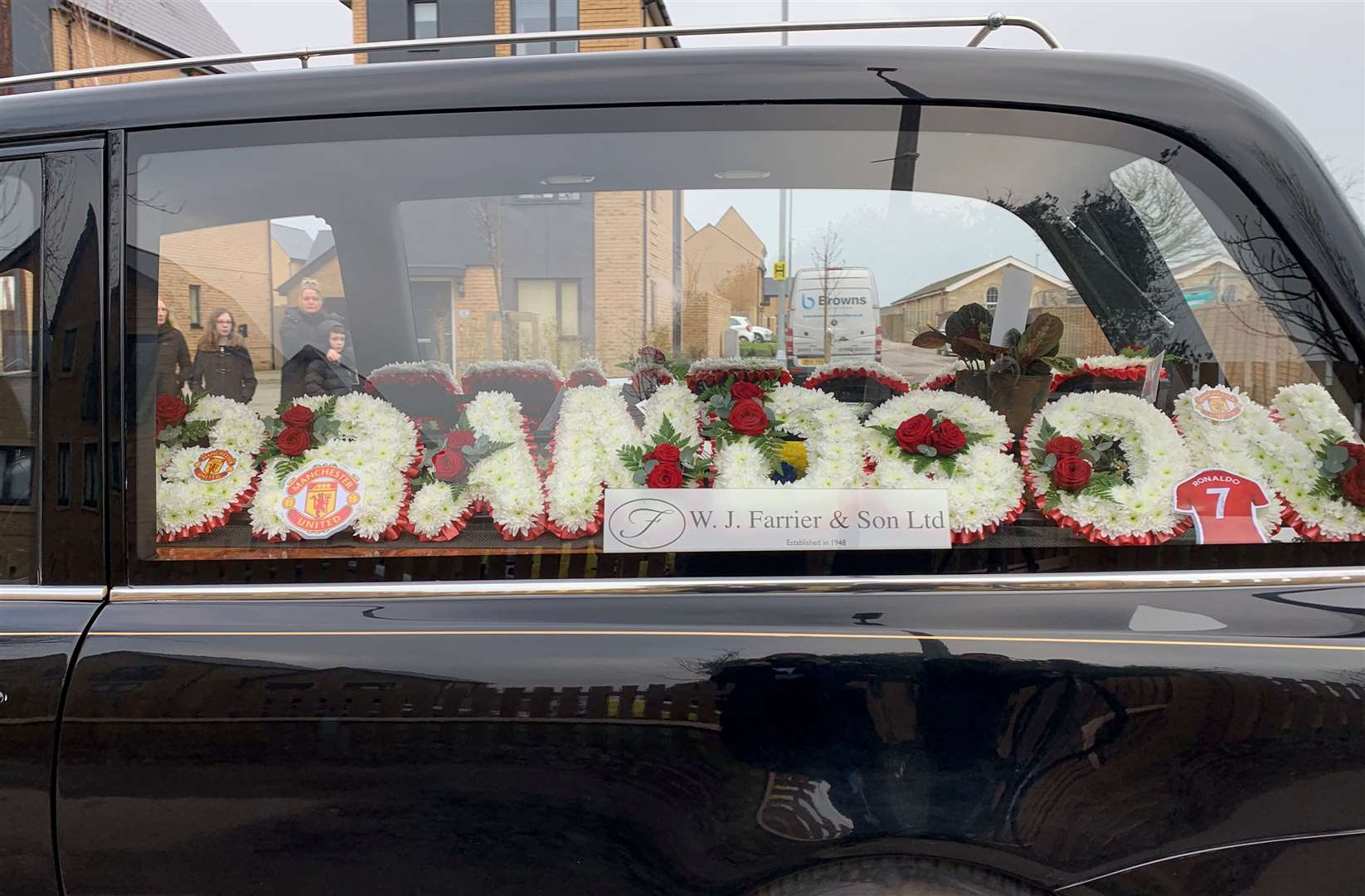 The procession from William Brown's home in Sandgate to the church in Folkestone. Picture: Millie Bowles