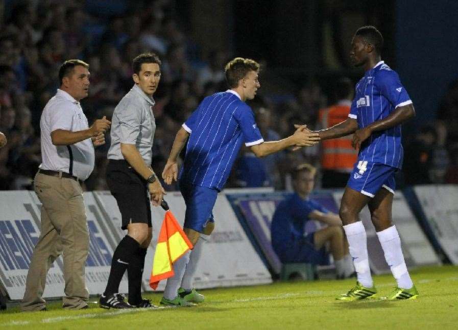 Harry Grant on as a substitute for Amine Linganzi in pre-season Picture: Barry Goodwin