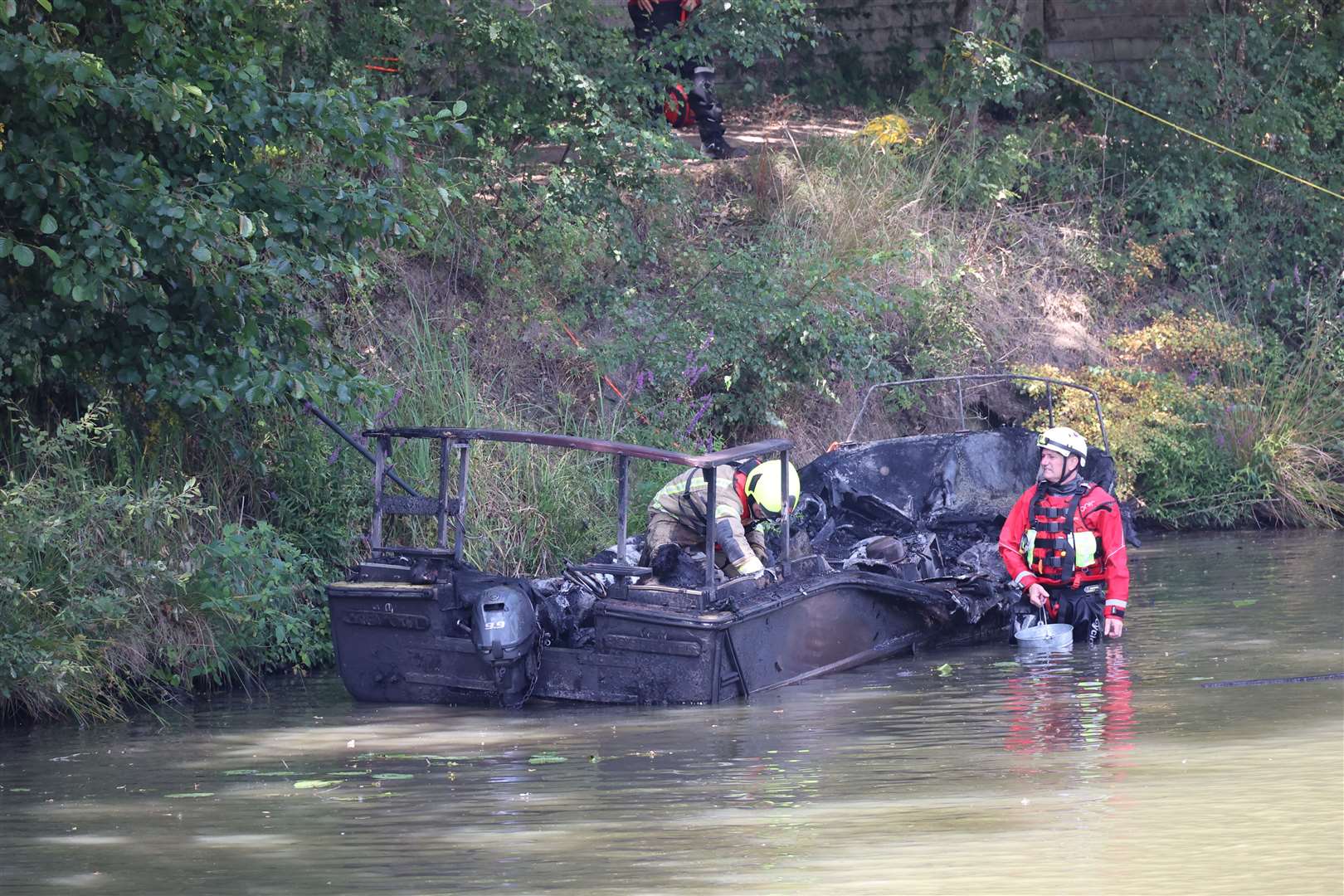 Hampstead Marina fire in Yalding. Picture: Bernard Snell