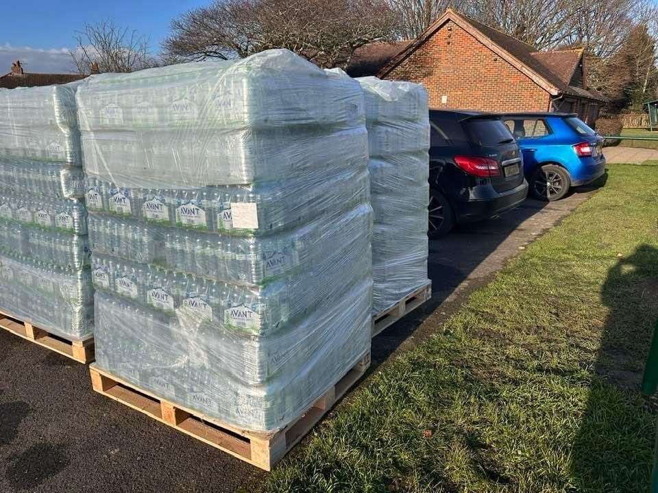 An emergency bottle station was set up at the Loose Parish Pavilion in Walnut Tree Lane