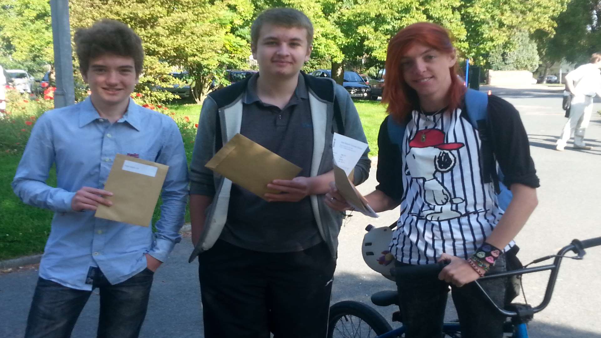 Frank Gollins, Tom Blakemore and Phillip Wright at Queen Elizabeth's Grammar School in Faversham