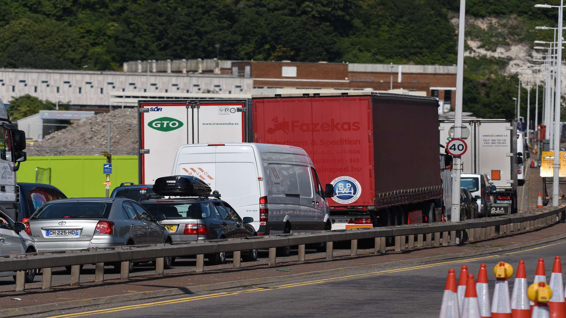 Traffic chaos in Townwall Street, Dover on Saturday, July 23