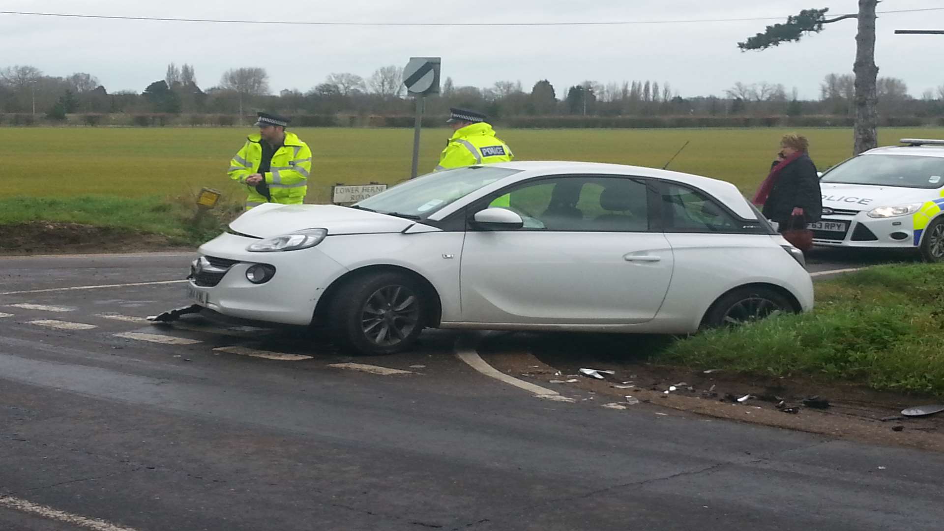 The damaged Vauxhall Adam