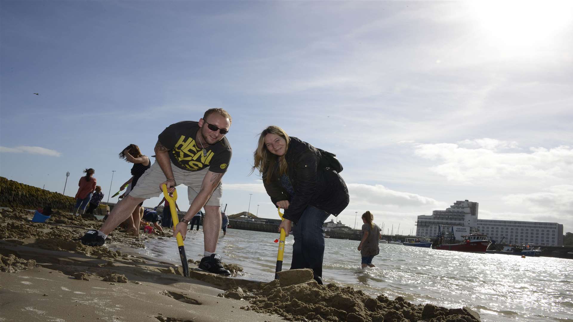 There's gold in that there beach - many people spent hours digging during the Triennial. Picture: Paul Amos