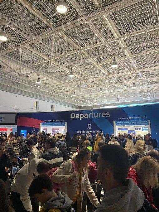 Large queues formed at Birmingham Airport (Joe Clifford/Twitter/PA)