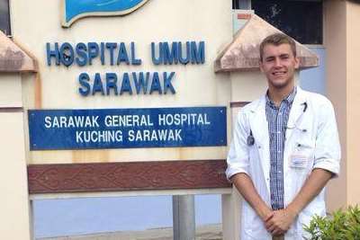 Aidan Brunger was on a six-week hospital placement in Borneo