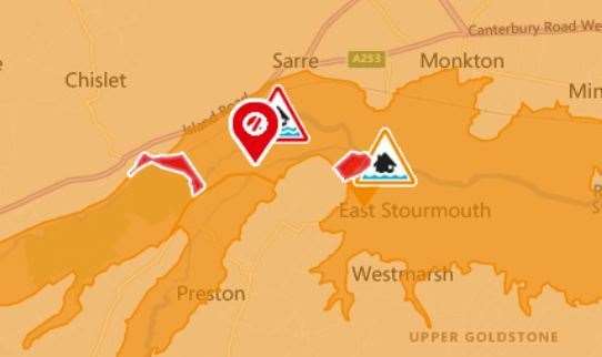 The Environment Agency's latest flood alert map