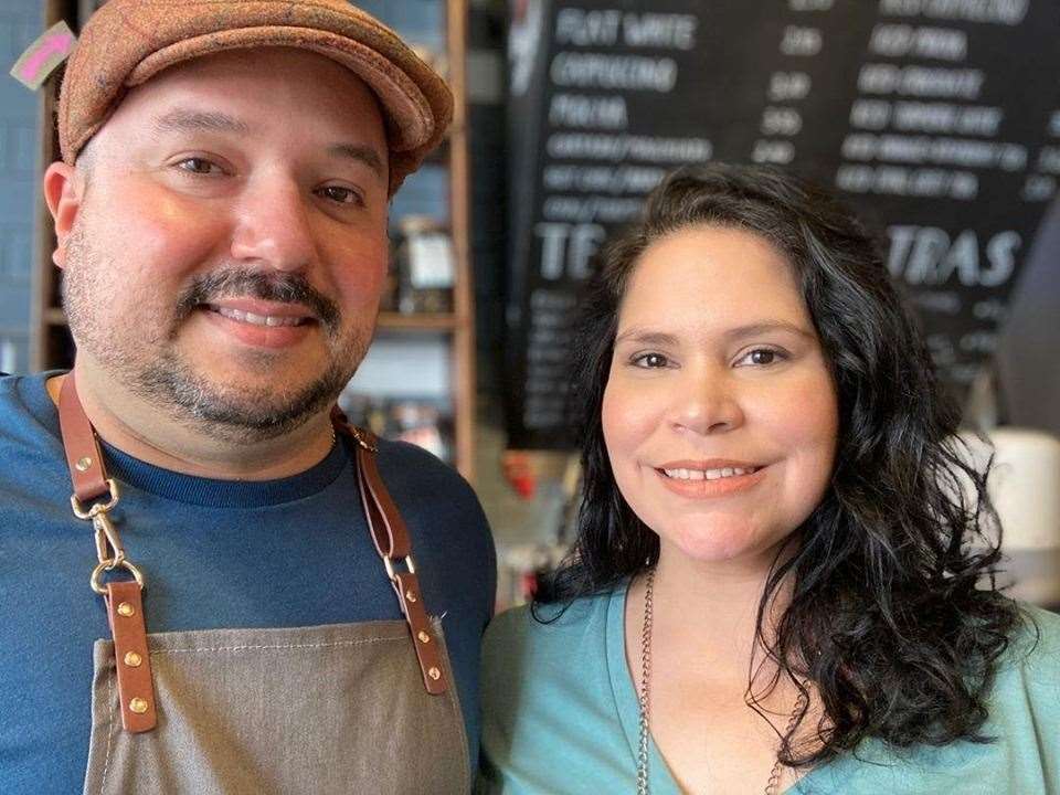 Husband-and-wife Antonio Bolivar and Luisa Vicent, who run Burgate Coffee House. Picture: Luisa Vicent