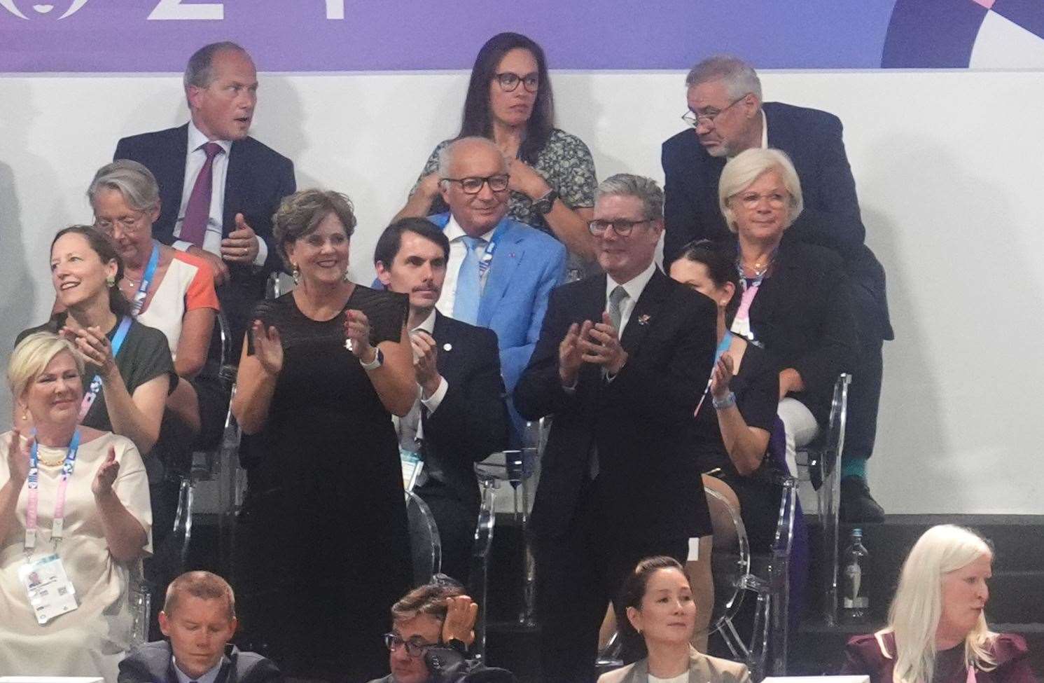 Prime Minister Keir Starmer applauds in the stands during the opening ceremony of the Paris 2024 Paralympic Games (Adam Davy/PA)