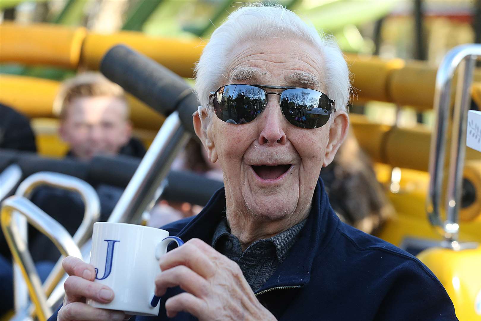 Jack Reynolds after riding the Twistersaurus rollercoaster (Nigel Roddis/PA