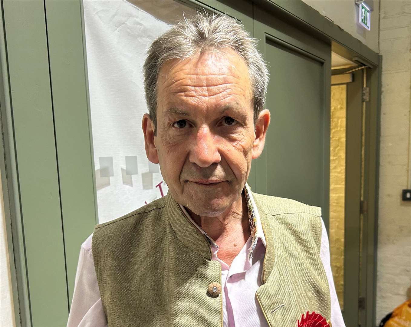 Labour candidate Helen Whitehead's election agent David Donaldson at the Herne Bay and Sandwich election count