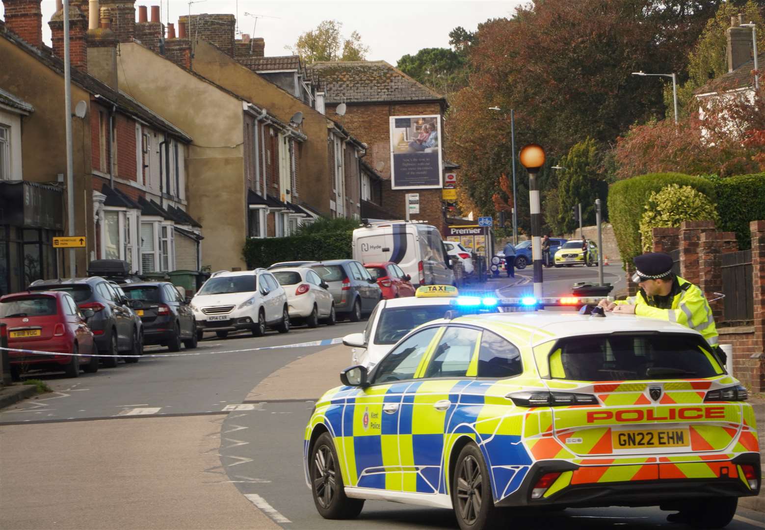 The A26 Tonbridge Road is blocked by police