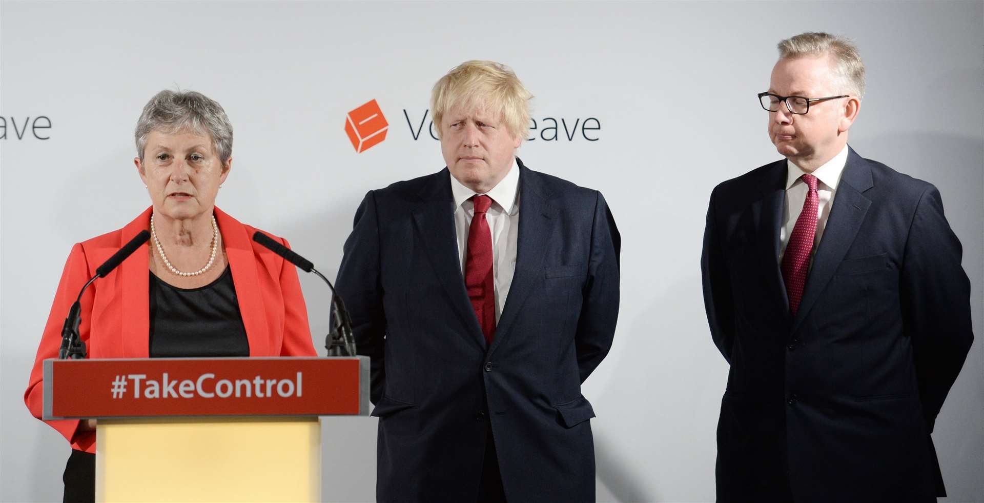 Left to right, Gisela Stuart, Boris Johnson and Michael Gove (Stefan Rousseau/PA)