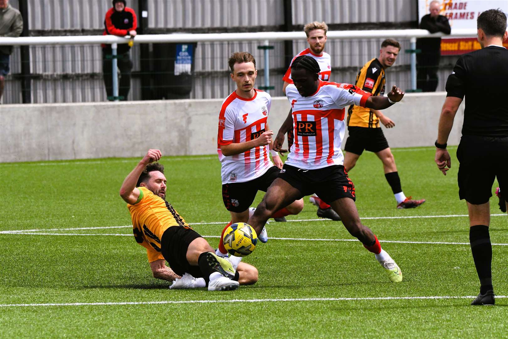 Sheppey battle for possession against Folkestone last Saturday Picture: Marc Richards