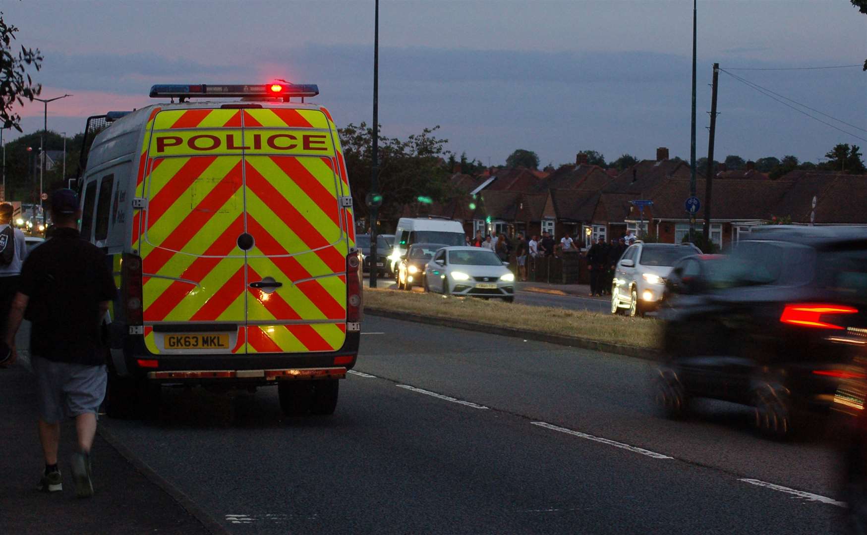 Police in Chatham where protesters gathered from Stand Up to Racism. Picture: Dean Volante