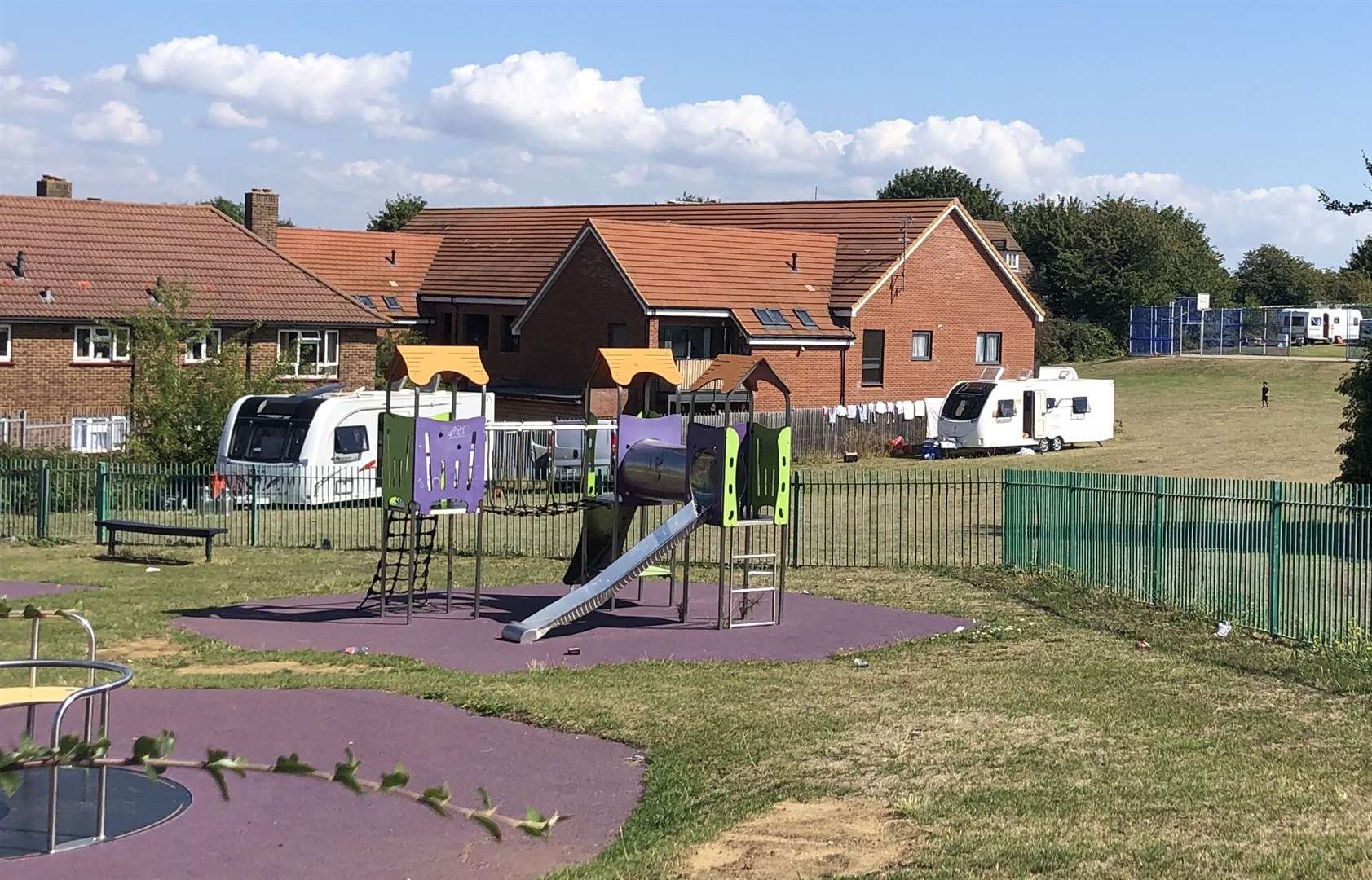 Travellers have pitched up in St Gregory's Crescent, Gravesend