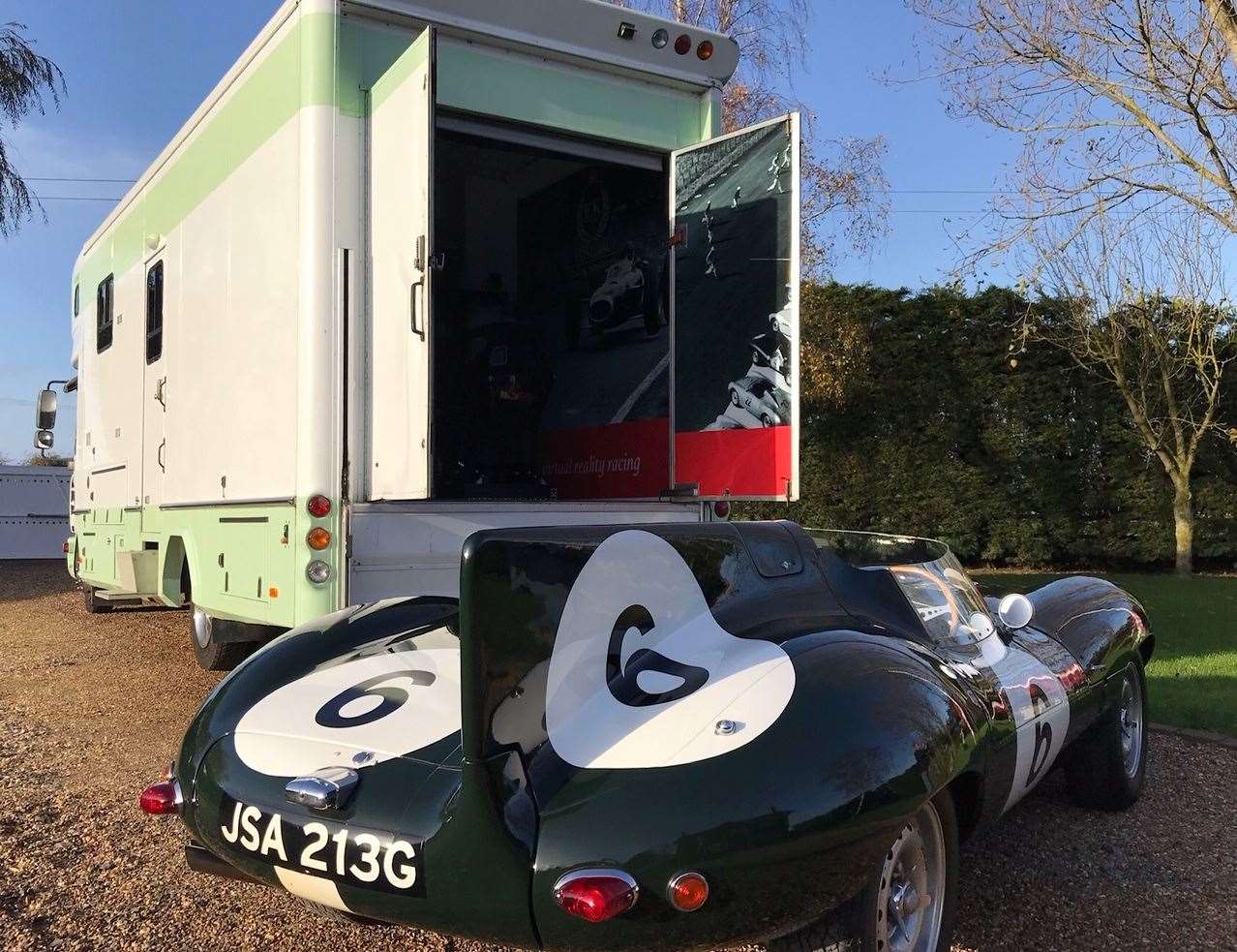 The motorhome has been fitted out with a racing simulator to offer car enthusiasts a “one-of-a-kind experience”