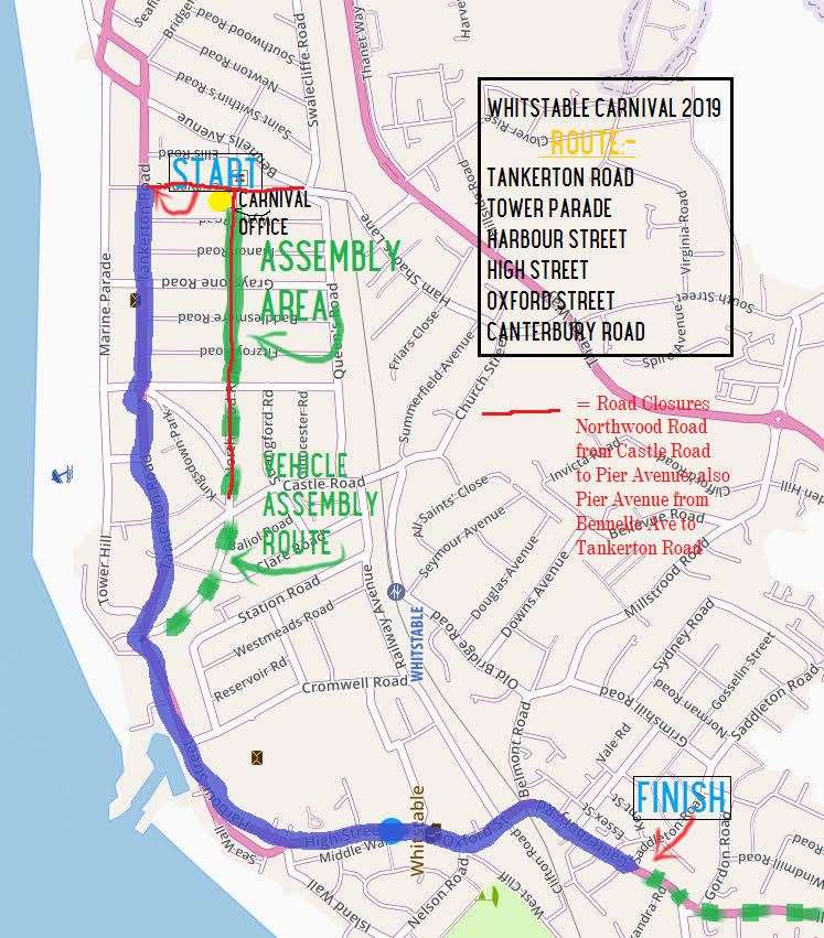 Map of Whitstable Carnival 2019 Pic: Chris Stone (14655467)