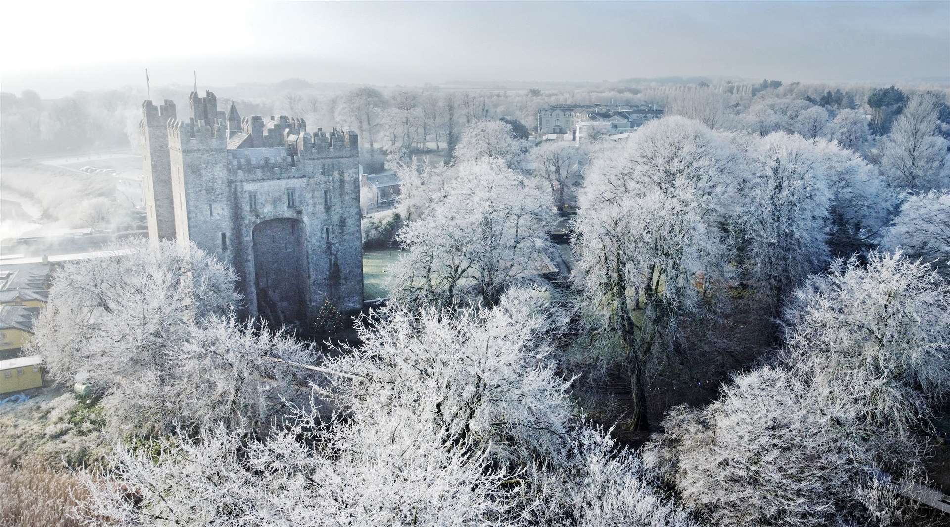 A heavy frost surrounds Bunratty Castle in County Clare, Ireland. Forecasters are warning that freezing conditions are set to continue (Niall Carson/PA)