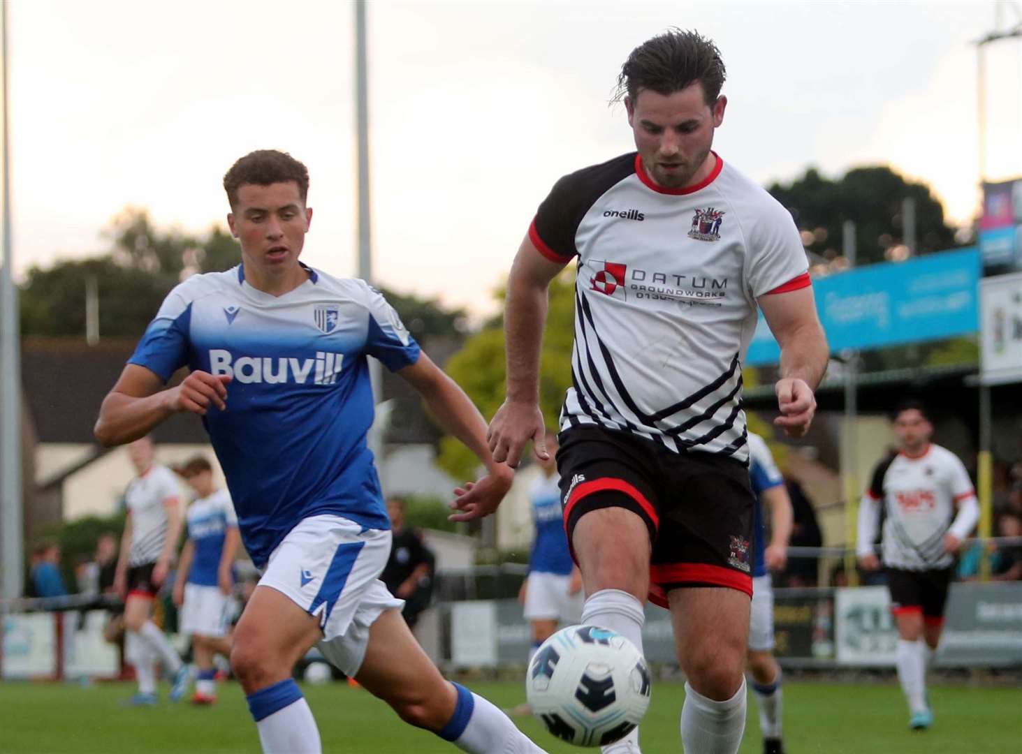 Former Gills youngster Ashley Miller on the attack for Deal against one of his old clubs. Picture: Paul Willmott