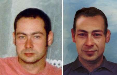 James Moodie, as he was aged 29, and how he may look today. Picture: Brian Cowan, Missing People