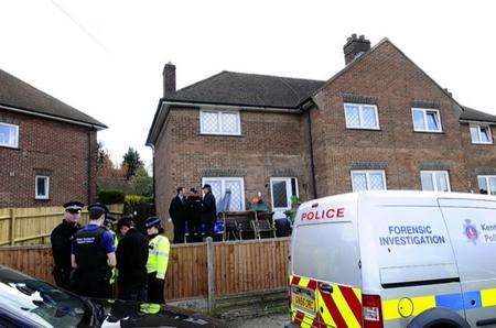 Police search teams at the house in Rankine Road, Tunbridge Wells