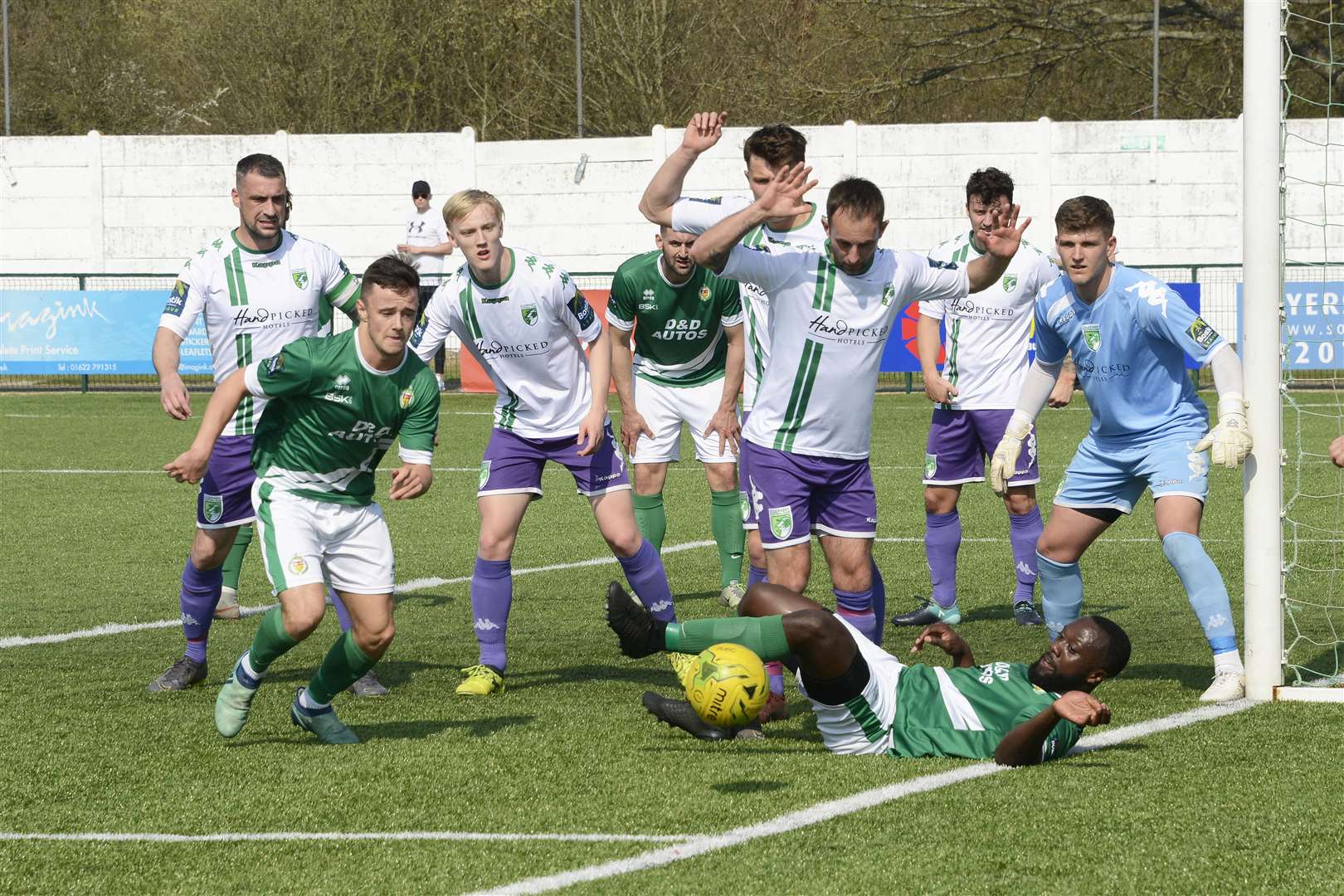 Ashford try to force the ball in against Guernsey Picture: Paul Amos