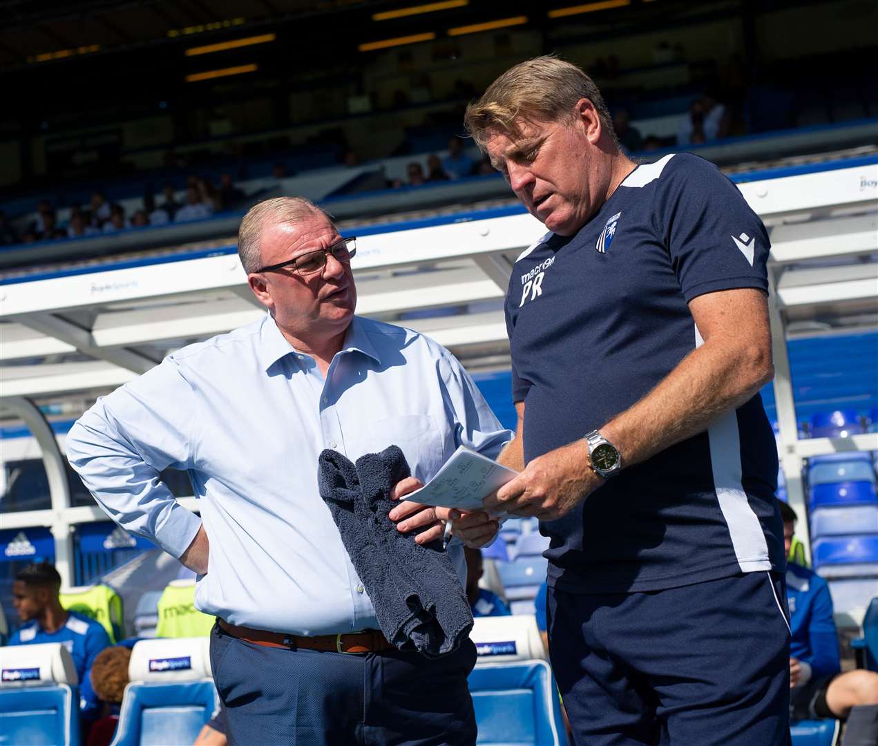 Gills boss Steve Evans with assistant manager Paul Raynor