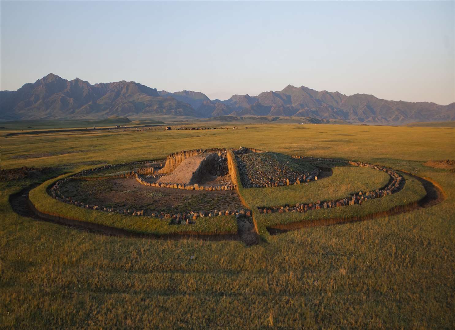 Golden artefacts discovered at Saka burial mounds in Kazakhstan will go on display at Cambridge’s Fitzwilliam Museum (Yevgeniy Domashev/PA)