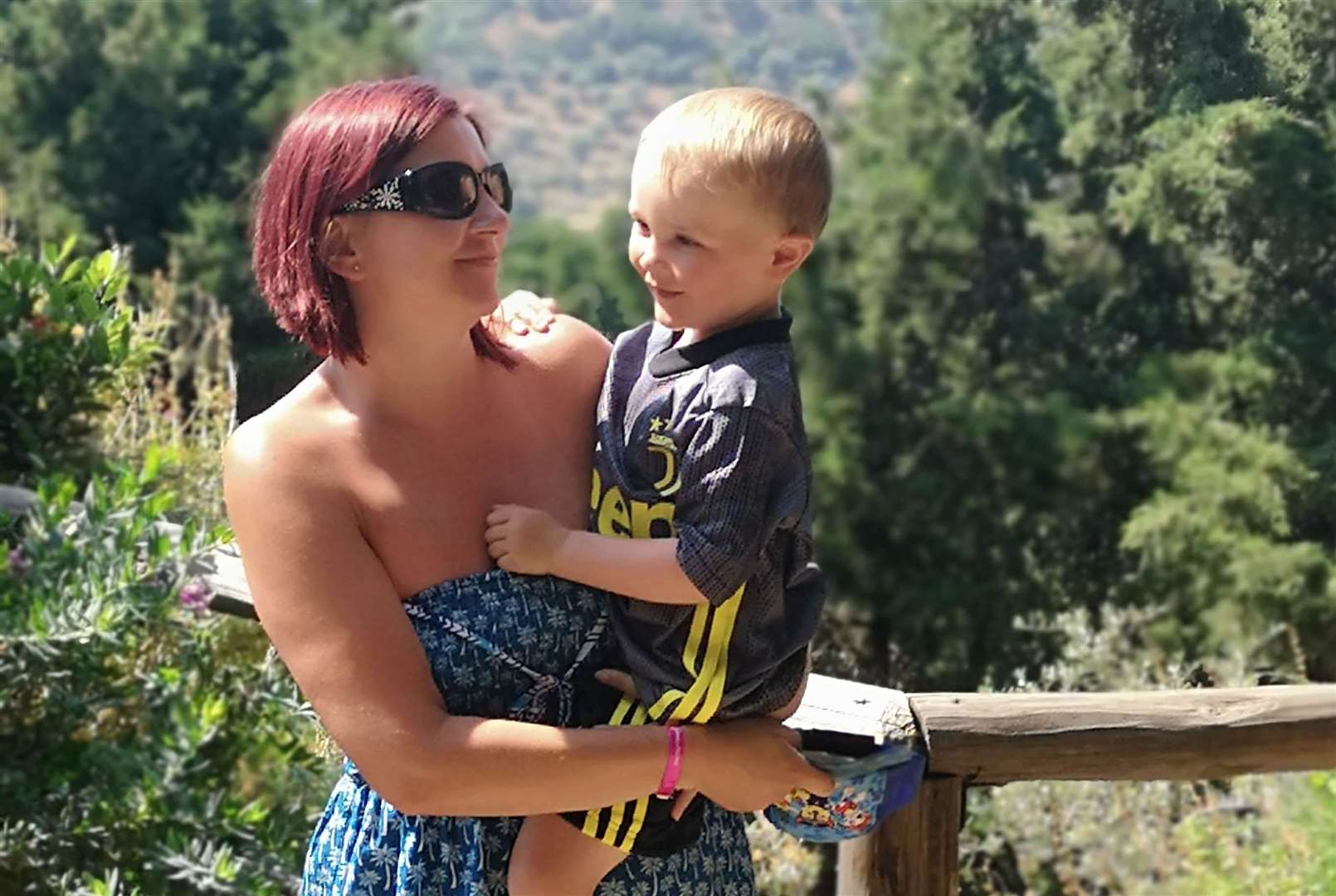 Mrs Olley and her son Joseph, pictured on their 2019 trip to Kos.