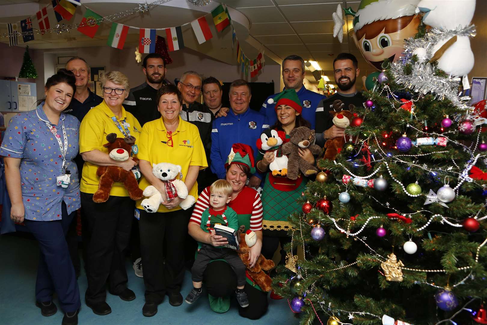 Hopsital Staff, Dartford FC and National Elf service on Willow Ward. Picture: Andy Jones