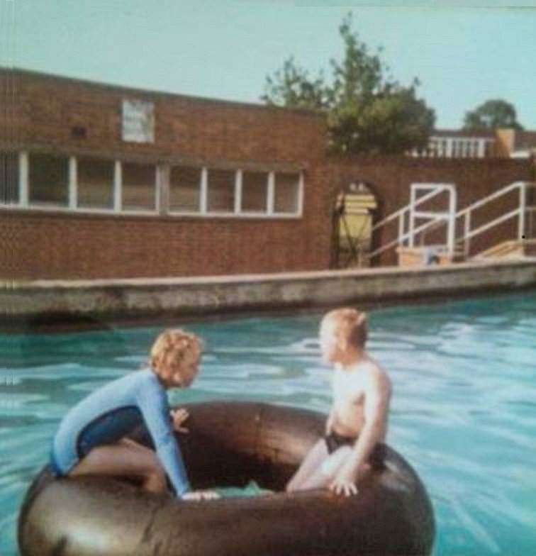 Fun in the completed pool