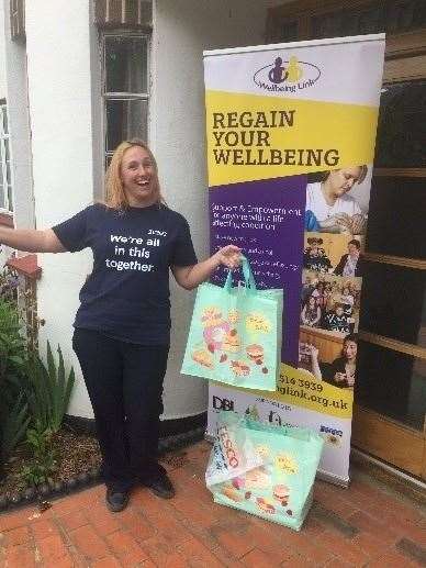 Tesco community champion Angel Taylor with the donations. Picture: Bowden PR