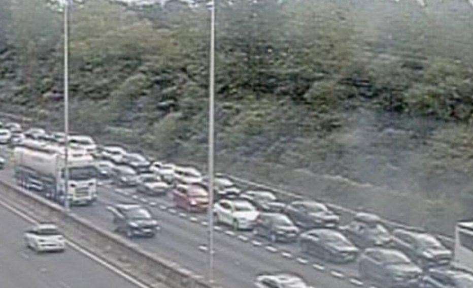 Long delays after crash on M25 QE2 Bridge clockwise from J31 A1306