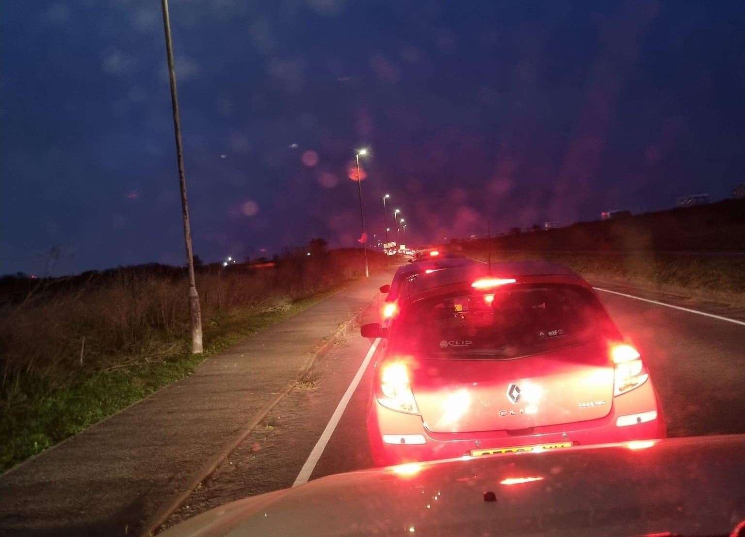 Drivers faced a backlog of traffic along Marine Parade due to gas works in Halfway Road, Minster