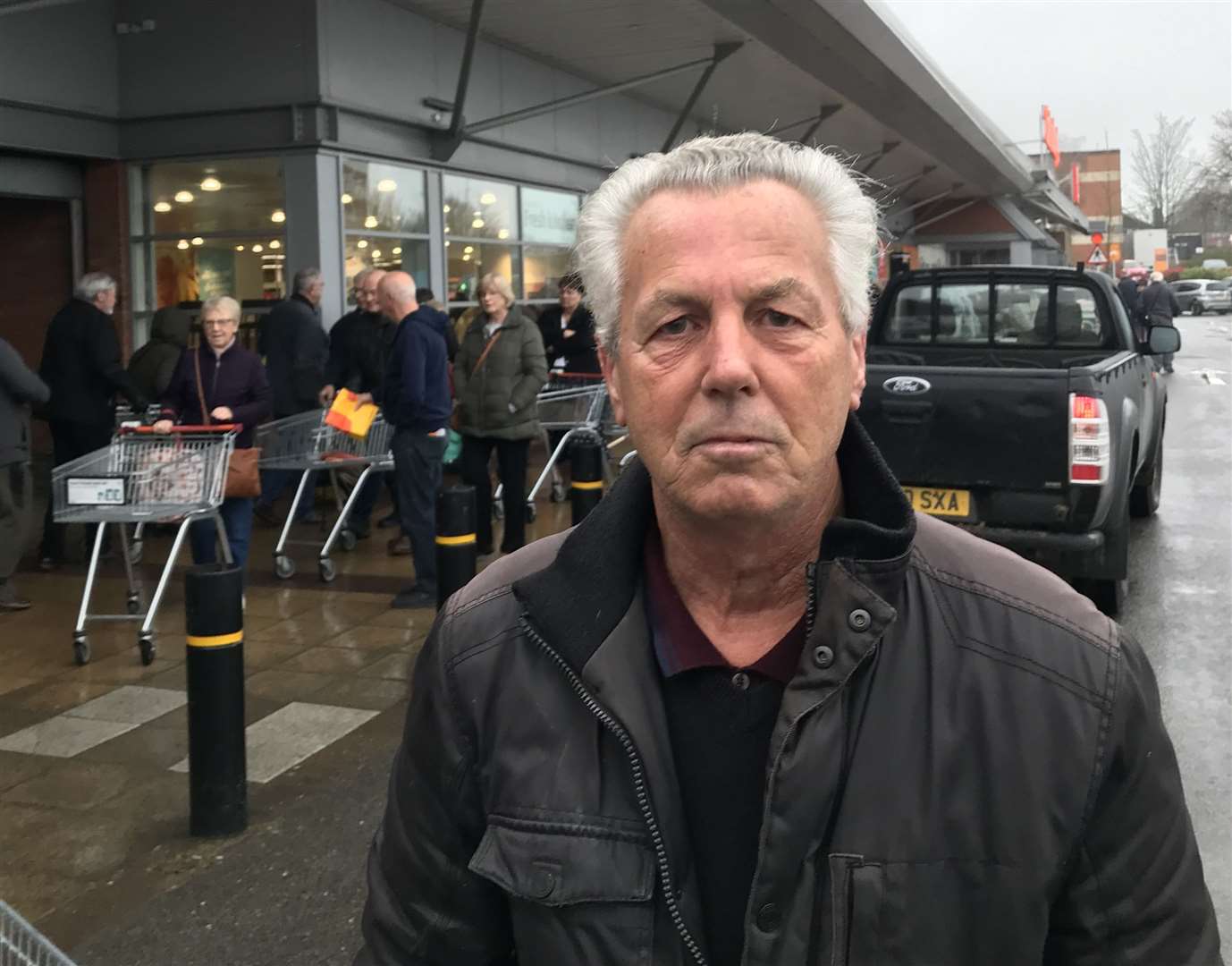 Bernard Poultney, 70, of School Lane, Iwade, was among those in the queue at Sainsbury's in Sittingbourne