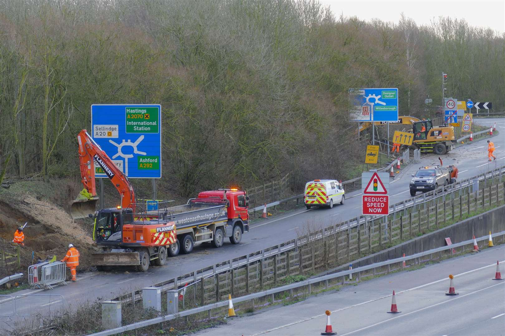 The slip road will remain closed until Monday. Picture: Andy Clark