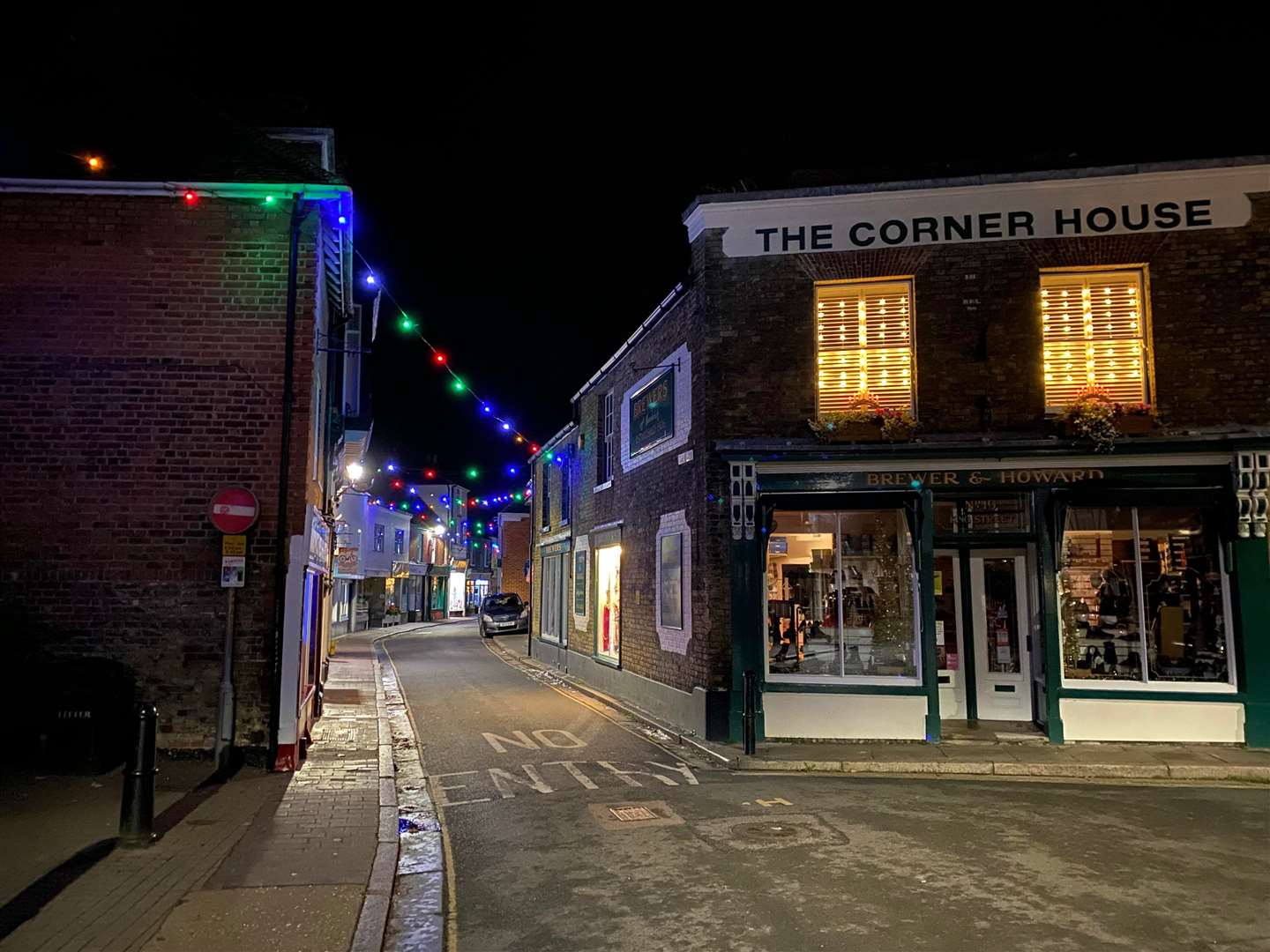 Festive lights in Sandwich's King Street