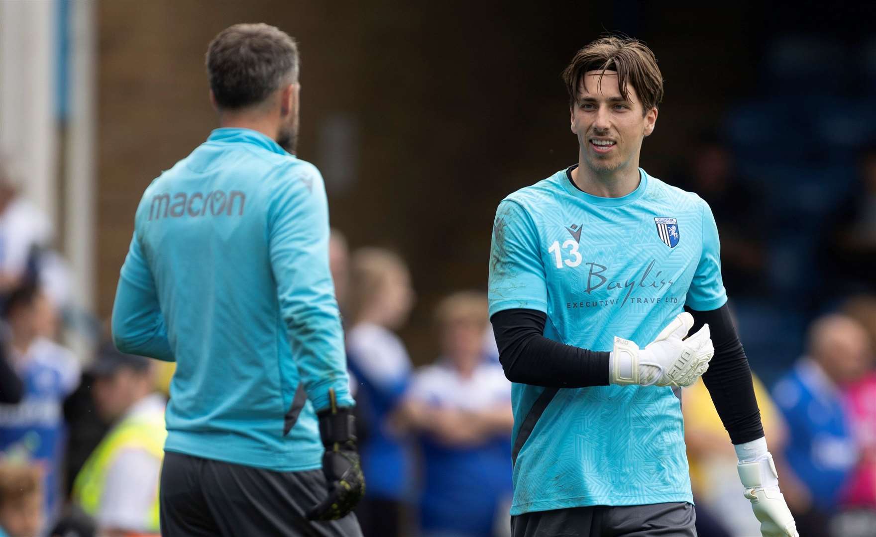 Luca Ashby-Hammond (right) was unable to win a starting place during his loan spell at Gillingham Picture: @Julian_KPI