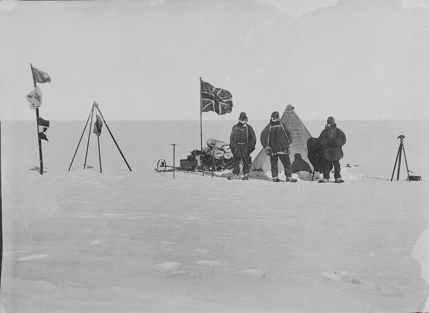 Ernest Shackleton’s Christmas camp on the Antarctic Plateau (Scott Polar Research Institute/University of Cambridge)